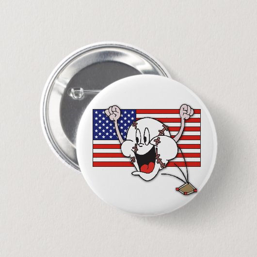 Cartoon Baseball Button (Vorne & Hinten)