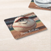 Cartoon Baseball Geburtstag Rechteckiger Pappuntersetzer (angewinkelt)