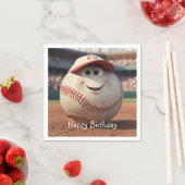Cartoon Baseball Geburtstag Serviette (Beispiel)