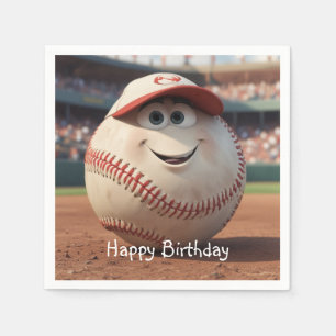 Cartoon Baseball Geburtstag Serviette