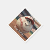 Cartoon Baseball Geburtstag Serviette (Ecke)