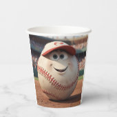 Cartoon Baseball Pappbecher (Rückseite)