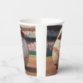 Cartoon Baseball Pappbecher (Links)