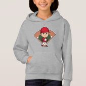 Cartoon Baseball Player Pitcher Hoodie (Vorderseite)