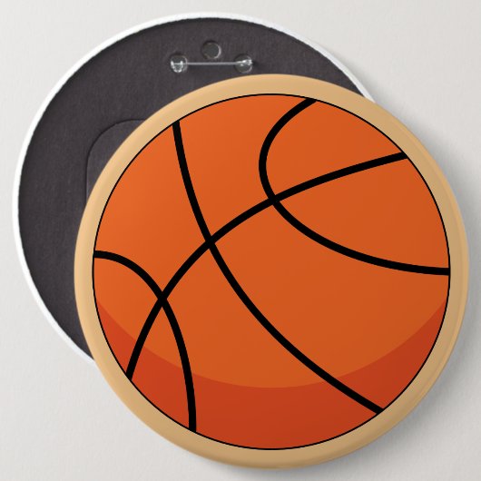 Cartoon Basketball Ball Button (Vorne & Hinten)