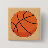 Cartoon Basketball Ball Button (Vorderseite)