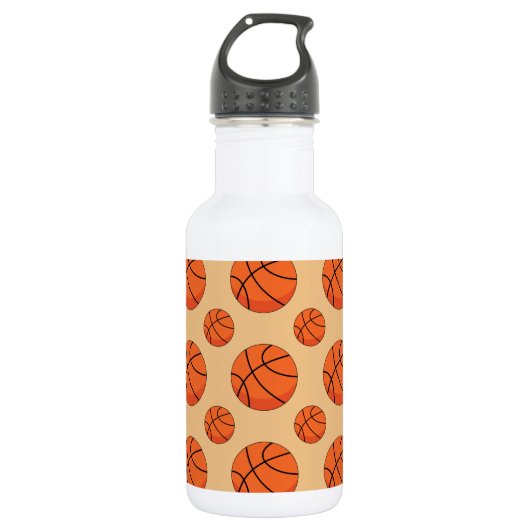 Cartoon Basketball Ball Edelstahlflasche (Vorderseite)