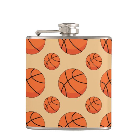 Cartoon Basketball Ball Flachmann (Vorderseite)