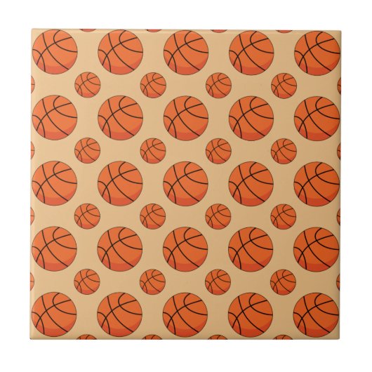 Cartoon Basketball Ball Fliese (Vorderseite)