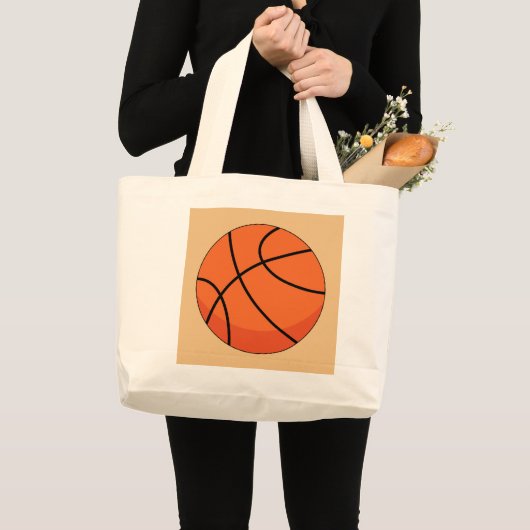 Cartoon Basketball Ball Jumbo Stoffbeutel (Vorderseite (Produkt))
