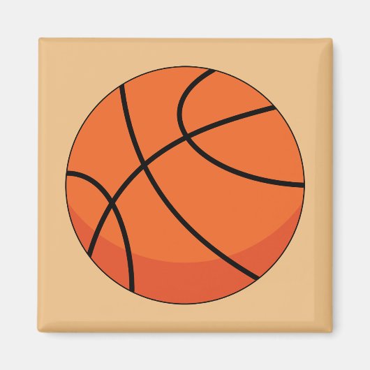 Cartoon Basketball Ball Magnet (Vorne)