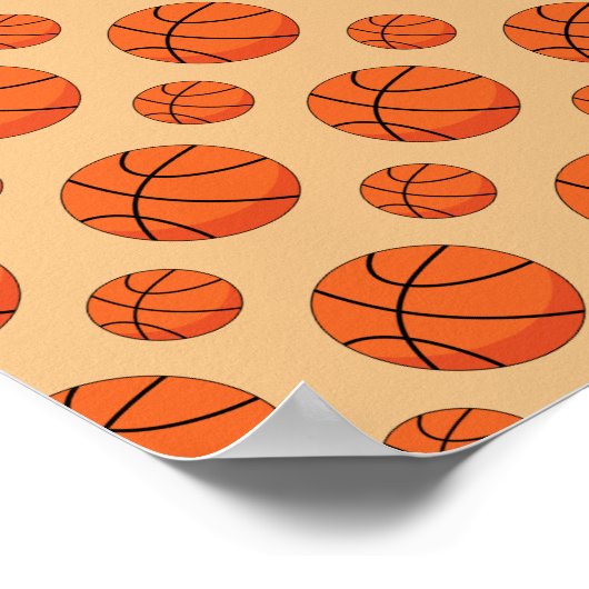 Cartoon Basketball Ball Poster (Ecke)
