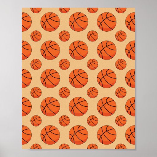 Cartoon Basketball Ball Poster (Vorne)