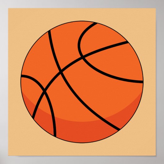 Cartoon Basketball Ball Poster (Vorne)