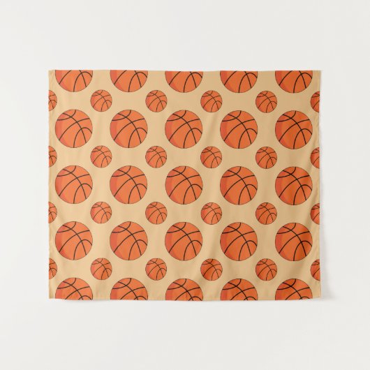 Cartoon Basketball Ball Wandteppich (Vorderseite (Horizontal))