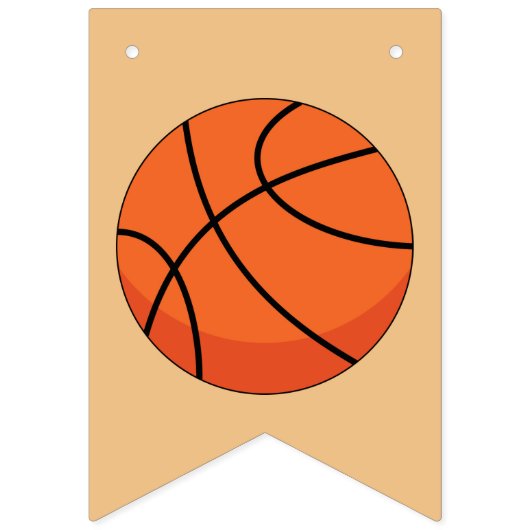 Cartoon Basketball Ball Wimpelkette (Zweite Fahne)