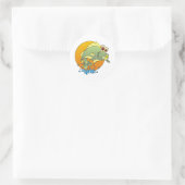 Cartoon Bass Runder Aufkleber (Tasche)
