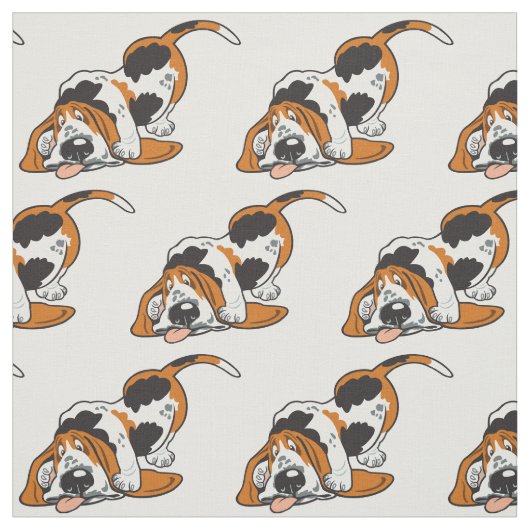Cartoon Basset Hound Stoff (Muster)