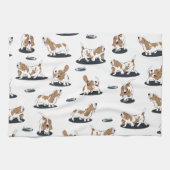 Cartoon Basset Hounds Dog Pattern Geschirrtuch (Horizontal)
