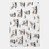 Cartoon Basset Hounds Dog Pattern Geschirrtuch (Vertikal)