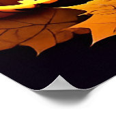 Cartoon Bat und Pumpkins unter Vollmond Poster (Ecke)