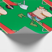 Cartoon-Bauer mit Wheelbarrow und Tools Geschenkpapier