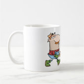 Cartoon-Bauer mit Wheelbarrow und Tools Kaffeetasse (Links)