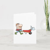 Cartoon-Bauer mit Wheelbarrow und Tools Karte (Vorderseite)