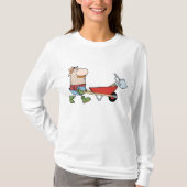 Cartoon-Bauer mit Wheelbarrow und Tools T-Shirt (Vorderseite)