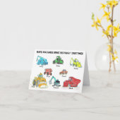 Cartoon-Baumaschinen Geburtstagskarte Karte (Gelbe Blume)