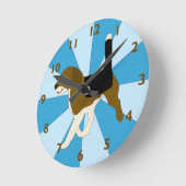 Cartoon Beagle Clock Runde Wanduhr (Winkel)