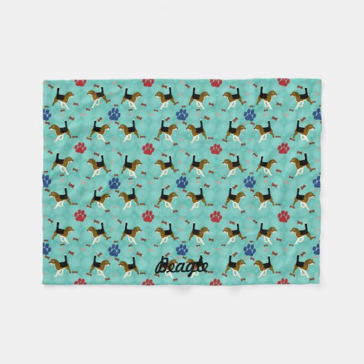 Cartoon Beagle Fleecedecke (Vorderseite (Horizontal))