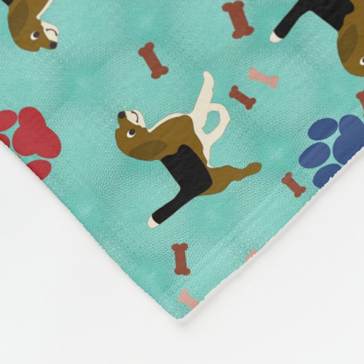 Cartoon Beagle Fleecedecke (Ecke)