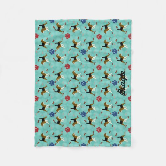 Cartoon Beagle Fleecedecke (Vorderseite)