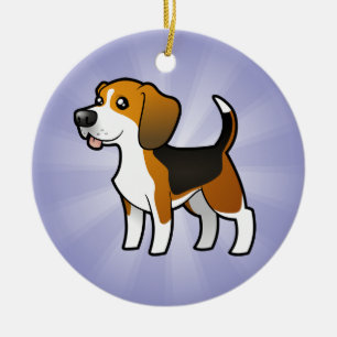 Cartoon-Beagle Keramik Ornament