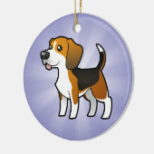 Cartoon-Beagle Keramik Ornament (Links)