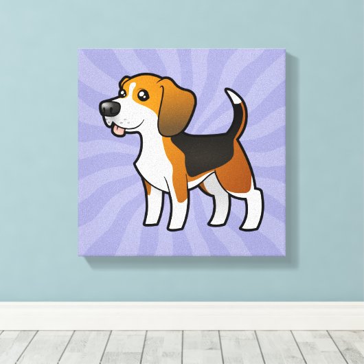 Cartoon Beagle Leinwanddruck (Insitu (Holzboden))