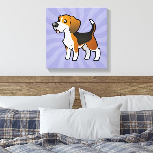 Cartoon Beagle Leinwanddruck (Insitu (Schlafzimmer))