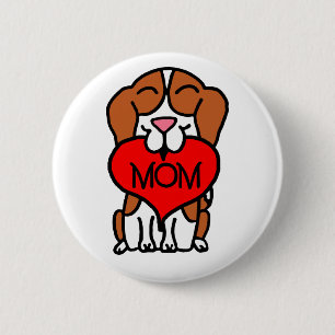 Cartoon Beagle Mama Button