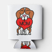 Cartoon Beagle Mama Herzstück Dosenkühler (Rückseite)