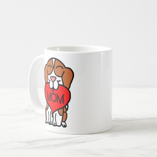 Cartoon Beagle Mama Kaffeetasse (Vorderseite Links)