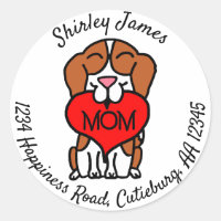 Cartoon Beagle Mama Personalisierte Adresse