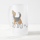Cartoon-Beagle Mattglas Bierglas (Vorderseite Links)