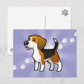 Cartoon Beagle Postkarte (Vorne/Hinten)