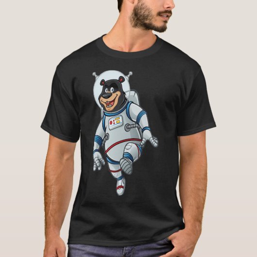 Cartoon Bear Astronaut. T-Shirt (Vorderseite)