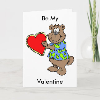 Cartoon Bear mit Valentiner Herzkarte Feiertagskarte