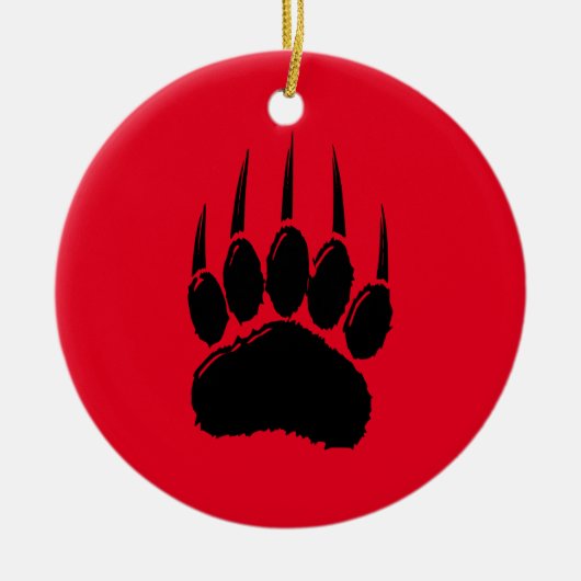 Cartoon Bear Paw Prints Keramik Ornament (Vorne)