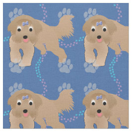 Cartoon Bearded Collie Stoff