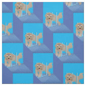 Cartoon Bearded Collie v2 Weaves Stoff (Muster)