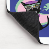 Cartoon Beatnik Character Fifties Cat Slogan Mousepad (Ecke)
